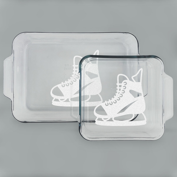 Custom Hockey Set of Glass Baking & Cake Dish - 13in x 9in & 8in x 8in