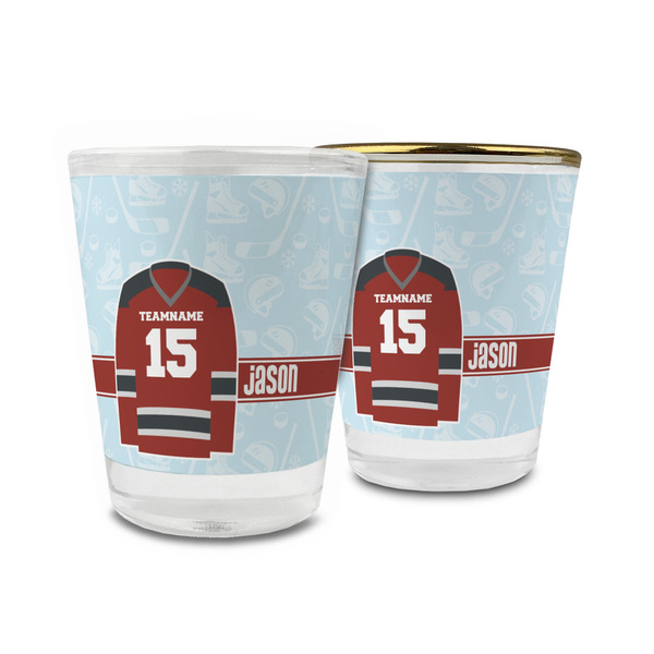Custom Hockey Glass Shot Glass - 1.5 oz (Personalized)