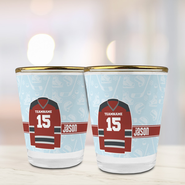 Hockey Glass Shot Glass - with gold rim - LIFESTYLE