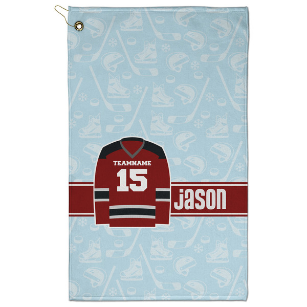 Custom Hockey Golf Towel - Poly-Cotton Blend - Large w/ Name and Number
