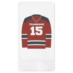 Hockey Guest Napkins - Full Color - Embossed Edge (Personalized)