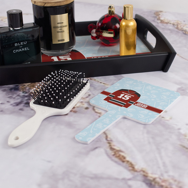 Hockey Hand Mirror - With Hair Brush