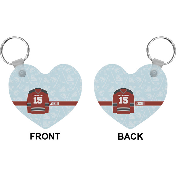 Hockey Heart Keychain (Front + Back)
