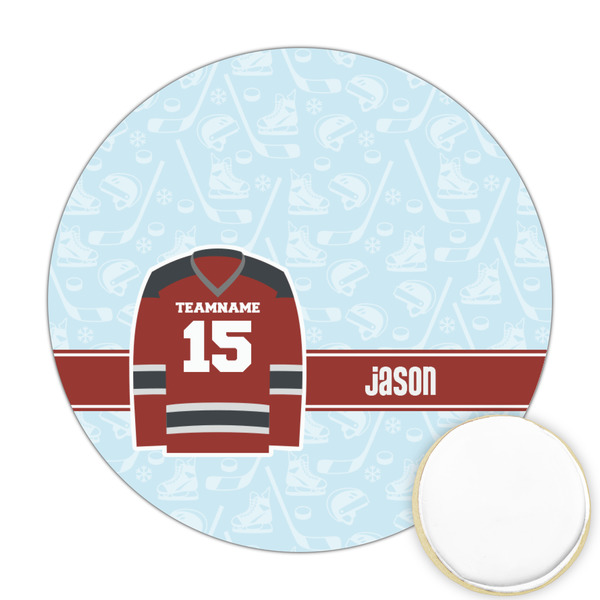 Custom Hockey Printed Cookie Topper - Round (Personalized)