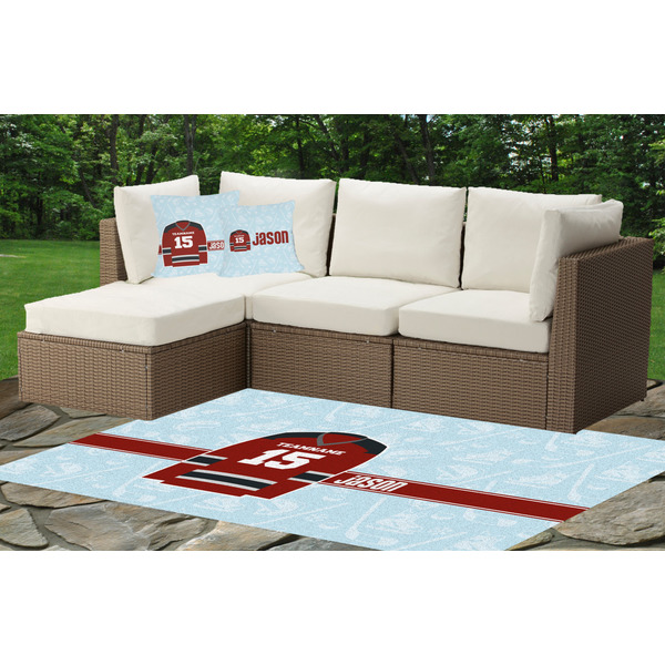 Hockey Indoor / Outdoor Rug & Cushions