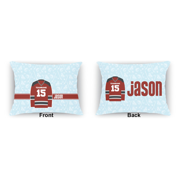 Hockey Indoor Rectangular Burlap Pillow (Front and Back)