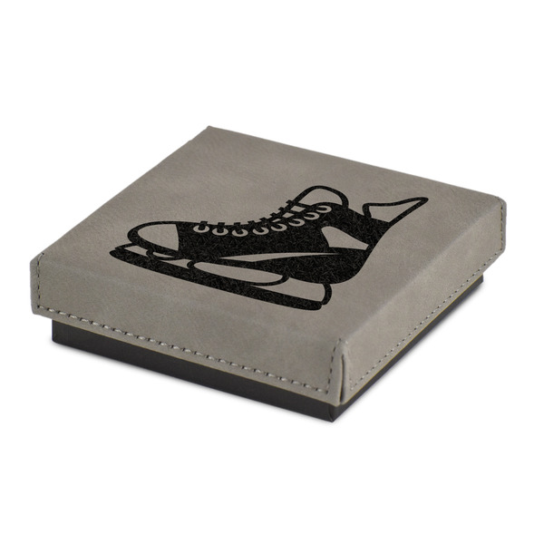 Custom Hockey Jewelry Gift Box - Engraved Leather Lid