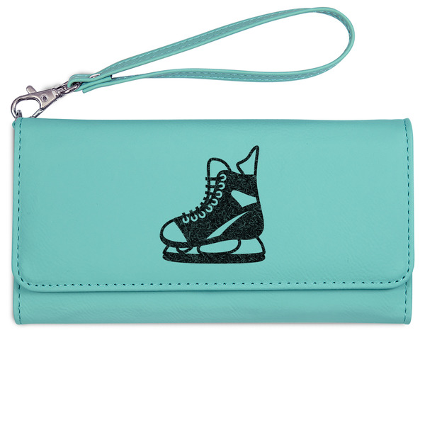 Hockey Ladies Wallet - Leather - Teal - Front View