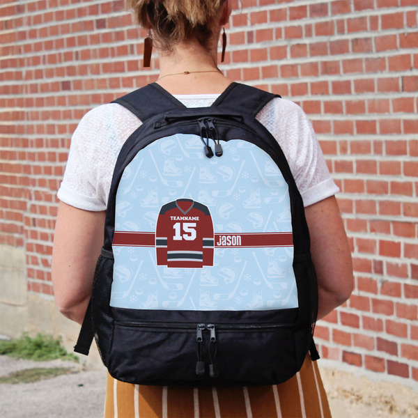 Hockey Large Backpack - Black - On Back