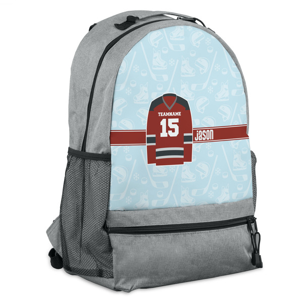 Custom Hockey Backpack - Grey (Personalized)