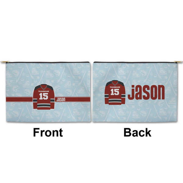 Hockey Large Zipper Pouch Approval (Front and Back)