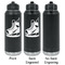 Hockey Laser Engraved Water Bottles - 2 Styles - Front & Back View