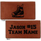 Hockey Leather Checkbook Holder Front and Back