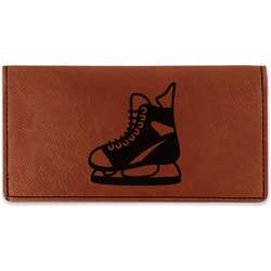 Hockey Leatherette Checkbook Holder - Double Sided (Personalized)