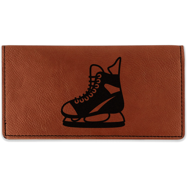 Custom Hockey Leatherette Checkbook Holder
