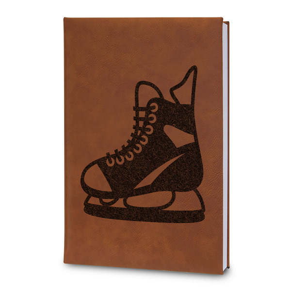 Custom Hockey Leatherette Journal - Large - Double Sided (Personalized)