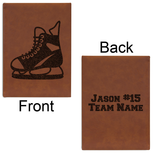 Hockey Leatherette Journals - Large - Double Sided - Front & Back View