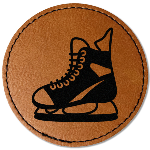 Hockey Leatherette Patches - Round