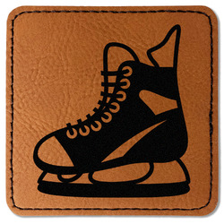 Hockey Faux Leather Iron On Patch - Square