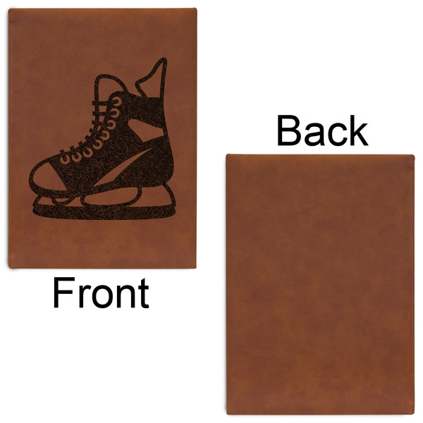 Hockey Leatherette Sketchbooks - Large - Single Sided - Front & Back View