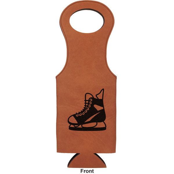Hockey Leatherette Wine Tote Single Sided - Front and Back