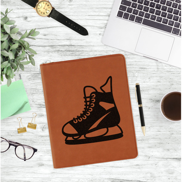 Hockey Leatherette Zipper Portfolio - Lifestyle Photo