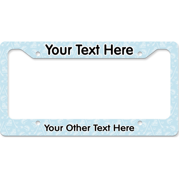 Hockey License Plate Frame Wide