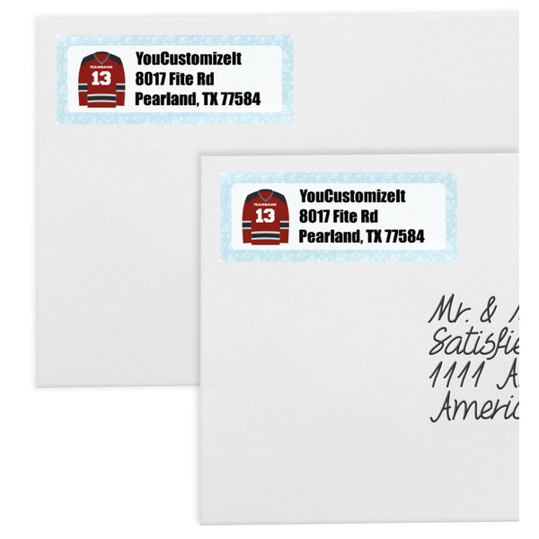 Hockey Mailing Labels - Double Stack Close Up