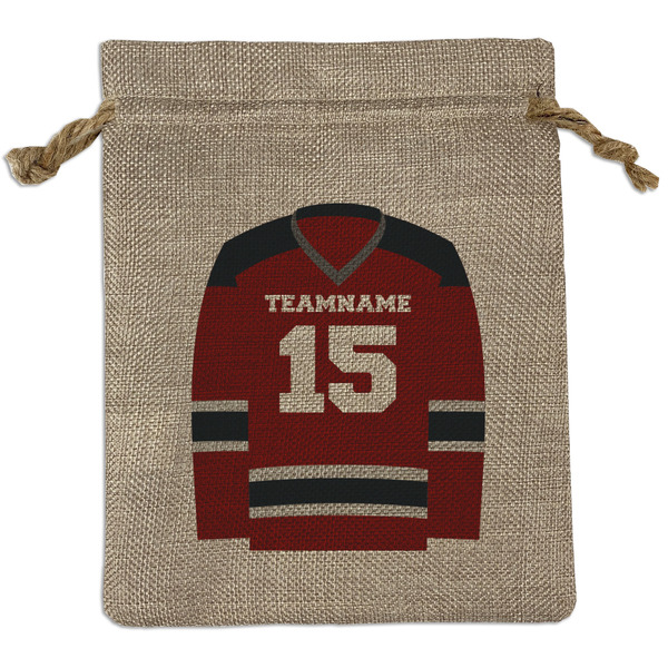 Custom Hockey Burlap Gift Bag (Personalized)