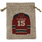 Hockey Medium Burlap Gift Bag - Front