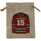 Hockey Medium Burlap Gift Bag - Front (Personalized)