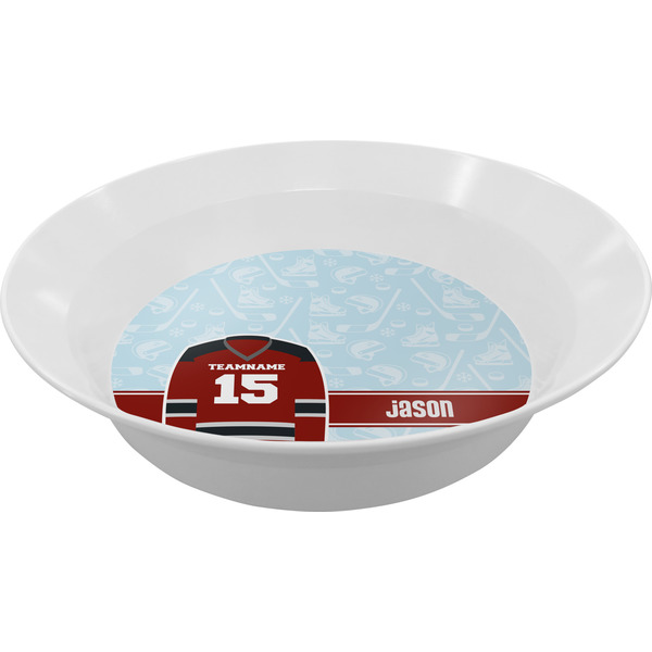 Custom Hockey Melamine Bowl - 12 oz (Personalized)