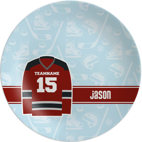 Custom Hockey Melamine Salad Plate - 8" (Personalized)