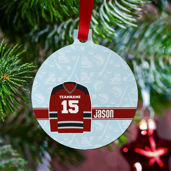 Hockey Metal Ball Ornament - Lifestyle