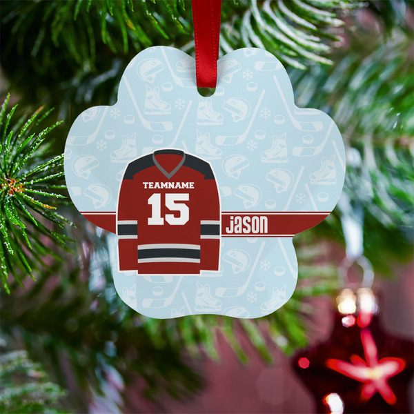 Hockey Metal Paw Ornament - Lifestyle