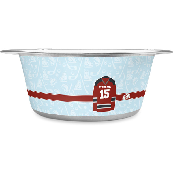 Custom Hockey Stainless Steel Dog Bowl - Small (Personalized)