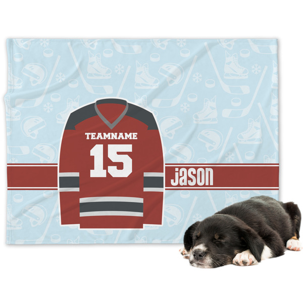 Custom Hockey Dog Blanket - Regular (Personalized)
