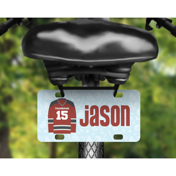 Hockey Mini License Plate on Bicycle