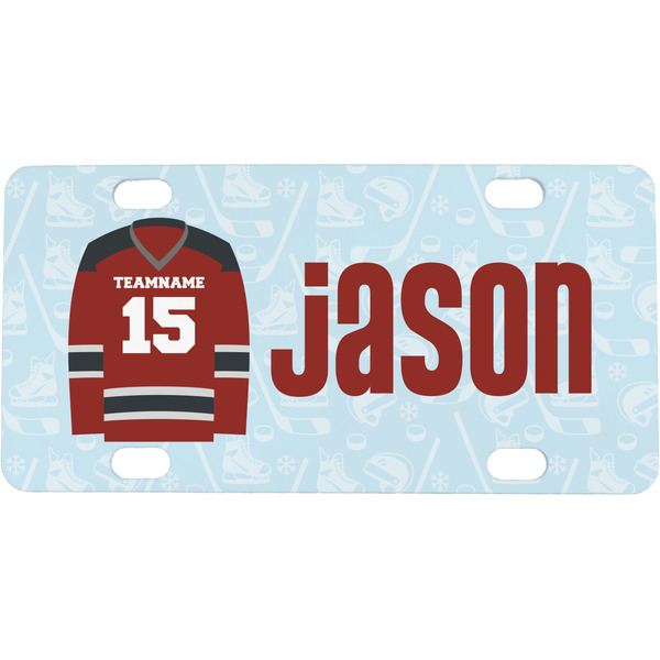 Custom Hockey Mini / Bicycle License Plate (4 Holes) (Personalized)
