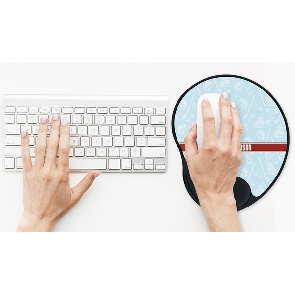 Hockey Mouse Pad with Wrist Rest - LIFESYTLE 2 (in use)