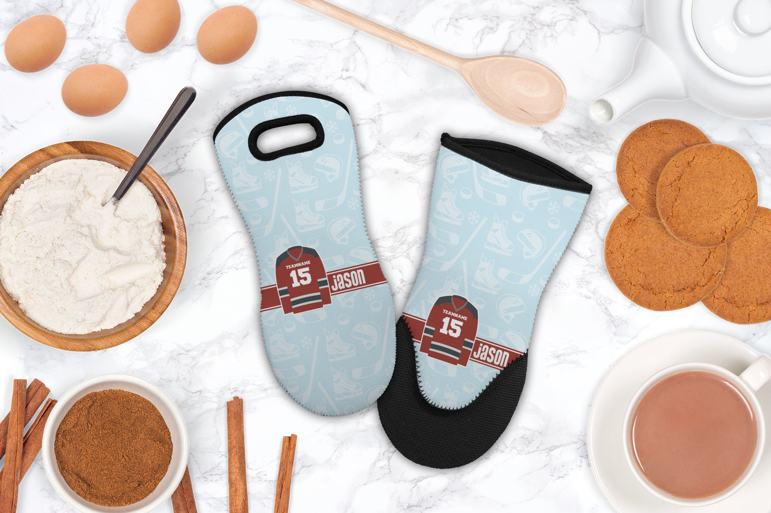 Custom Hockey Neoprene Oven Mitt w/ Name and Number YouCustomizeIt