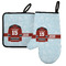 Hockey Left Oven Mitt & Pot Holder Set w/ Name and Number