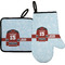 Hockey Right Oven Mitt & Pot Holder Set w/ Name and Number