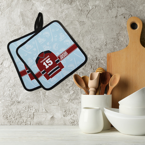 Hockey Neoprene Pot Holder - Set of 2  LIFESTYLE