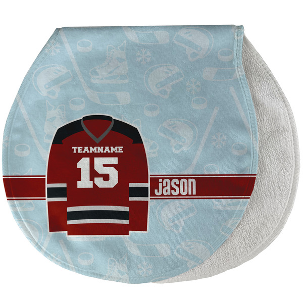Custom Hockey Burp Pad - Velour w/ Name and Number