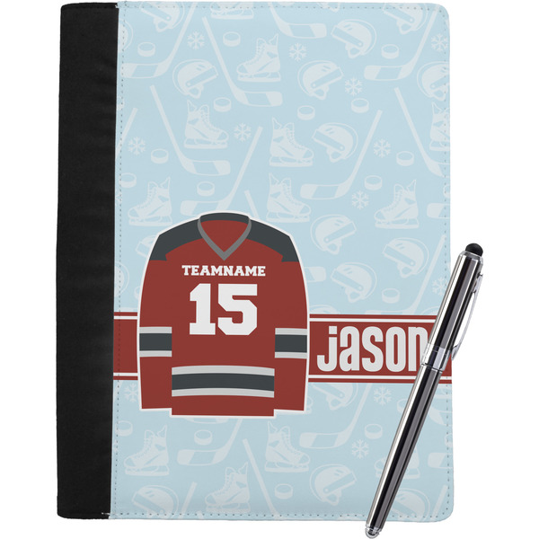 Custom Hockey Notebook Padfolio - Large w/ Name and Number
