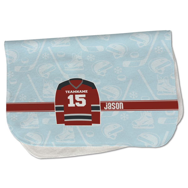 Custom Hockey Burp Cloth - Fleece w/ Name and Number