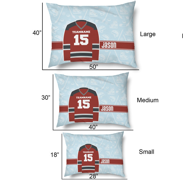 Hockey Outdoor Dog Beds - SIZE CHART