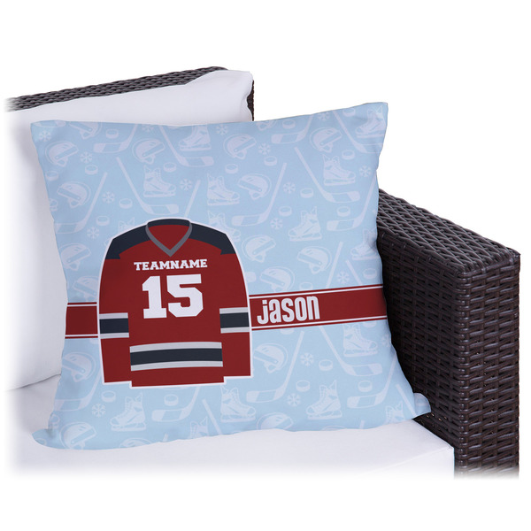 Custom Hockey Outdoor Pillow - 16" (Personalized)