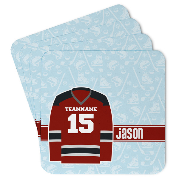 Custom Hockey Paper Coasters w/ Name and Number